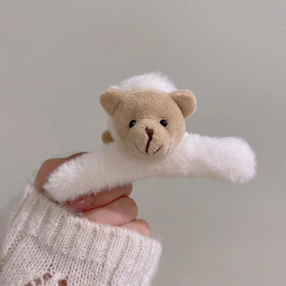Plush Cute Clip Headwear Headwear Hairpin Gift Hair Accessories Cute Bear Plush Clasp  Girls