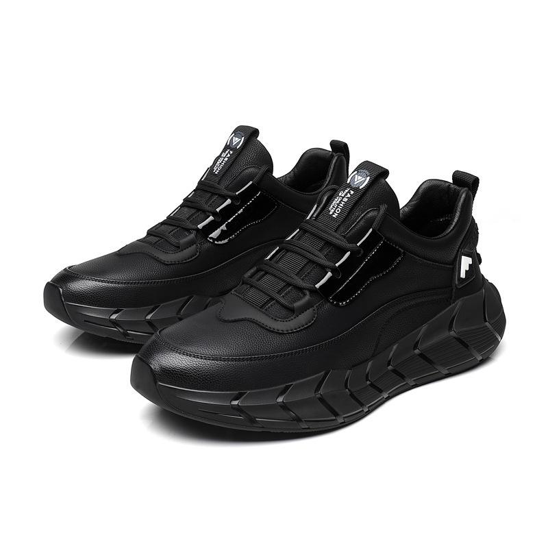 2024 Spring New Sports Shoes Men's Casual Trend Men's High-end Dad Shoes Leather Surface Breathable Running Men's Shoes