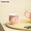 HOYIHM 71ml Powder Mist Chinese Wistaria Teacup Ancient Tea Bowl Tea Cup Set Tea-tasting Smelling Cup Jianzhan Master Cups Tea