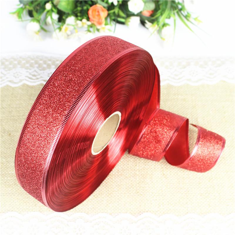 Eyecatching 38cm Glittery Christmas Satin Ribbons For Beautiful Decorations Holiday
