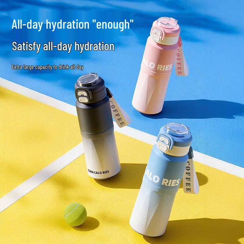 LINGCHEN 800ml Stainless Steel Insulated Sport Bottle with Straw