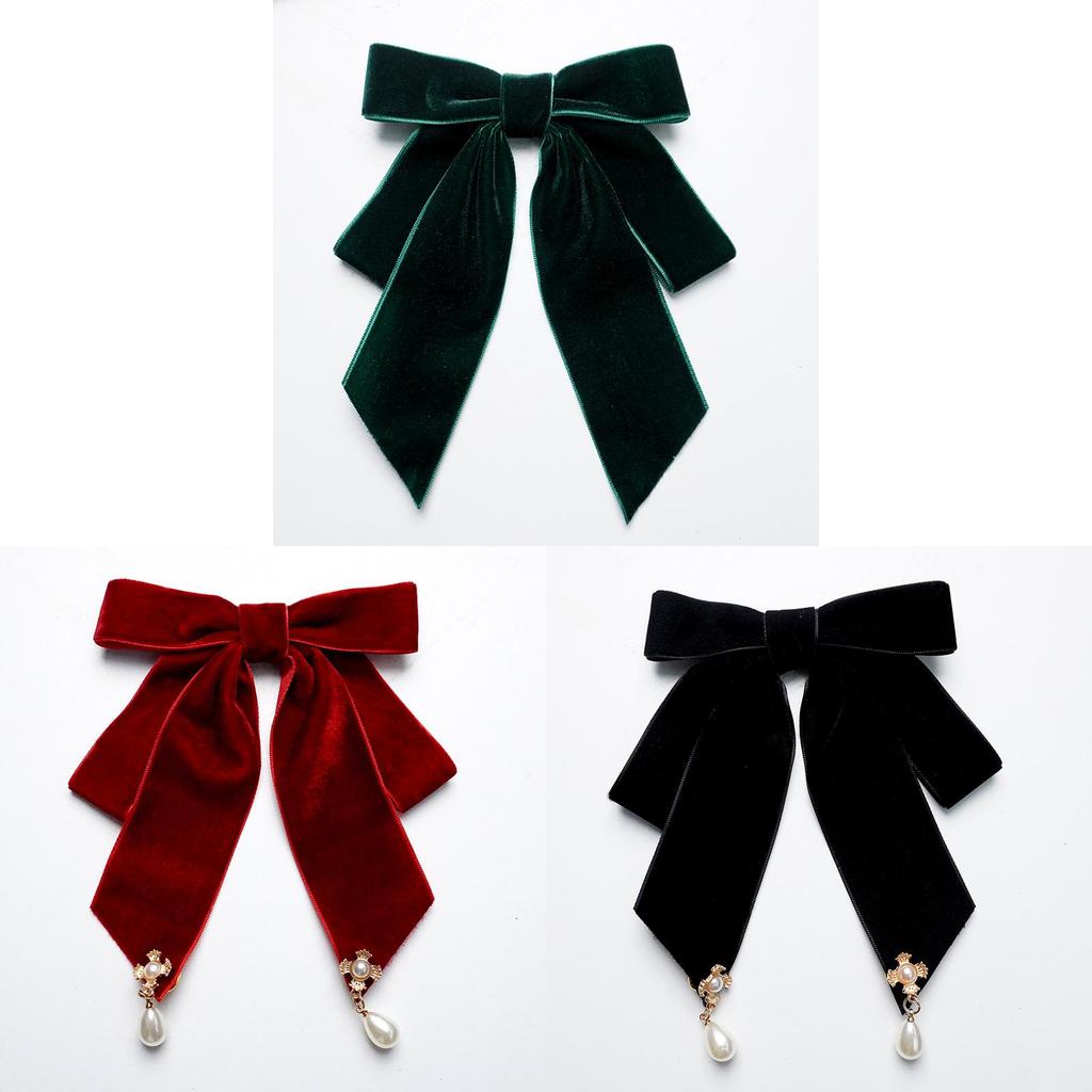 Velvet Bow Tie With Pearl Accents For Adults Suitable For Formal Events 2024 Autumn