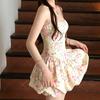 Sleeveless Floral Suspender Dress Female Summer Waist Slim Slim Slim Fairy Wind Sweet Holiday Pullover Short Skirt
