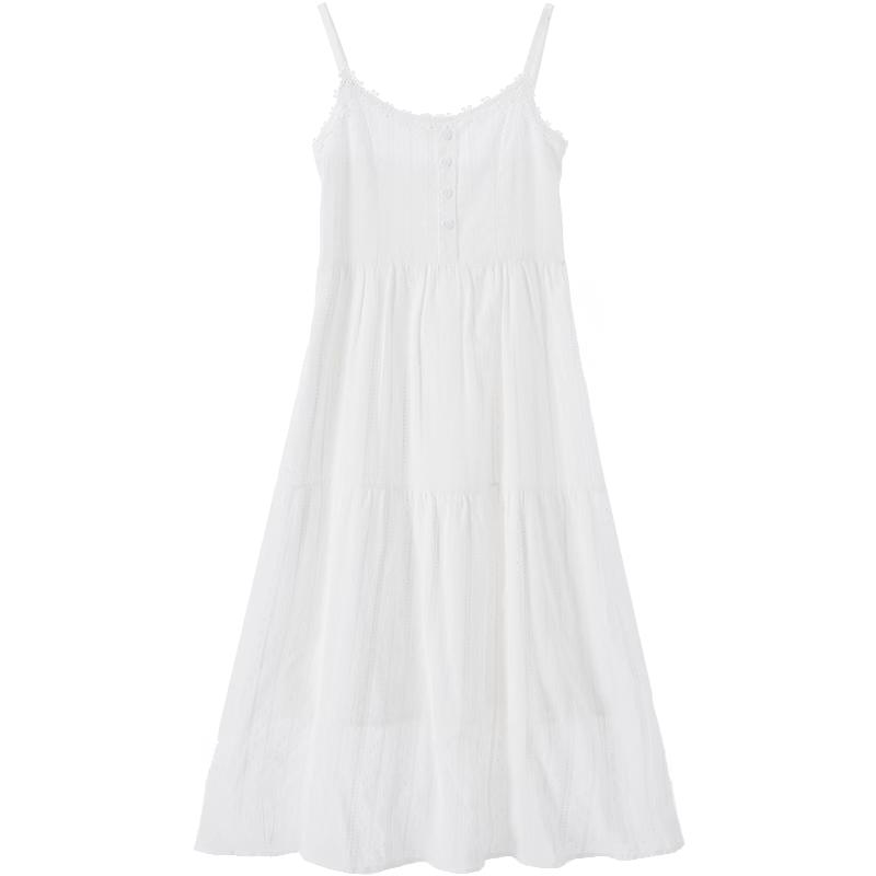 Betu Women s Pure Cotton Spaghetti Strap Midi Dress L