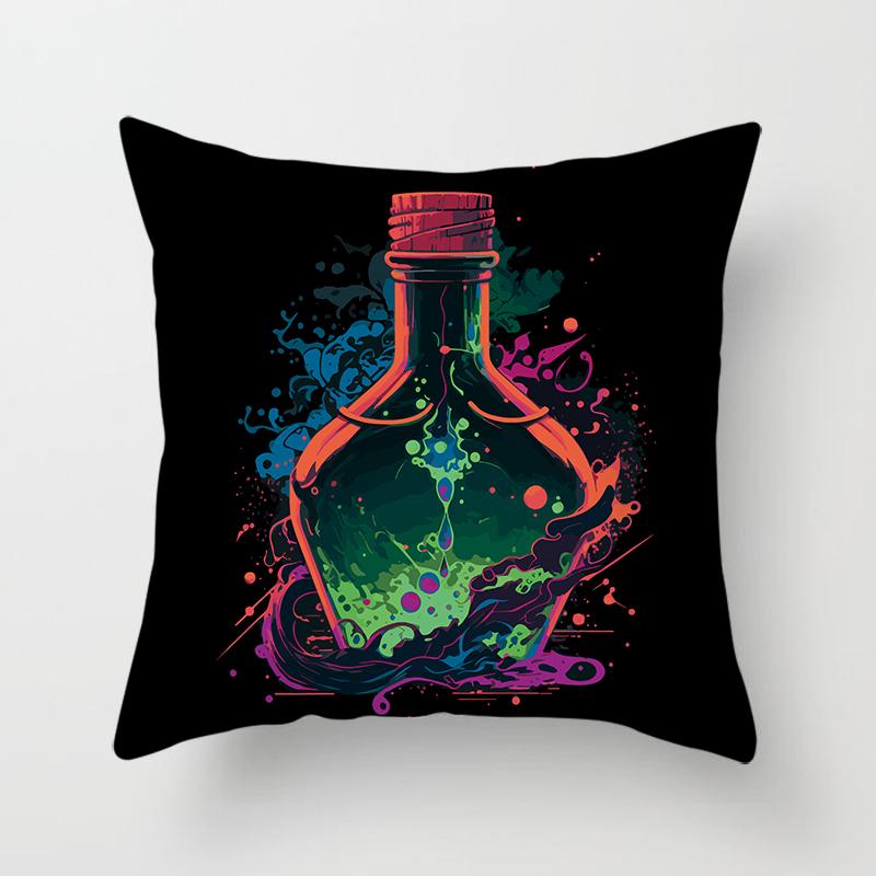 

Модная наволочка с волшебной бутылкой, украшение с принтом, квадратный автомобильный диван, модная наволочка 45*45 см, обустройство дома 40x40cm
