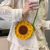 Women's Crossbody Bag Colorful Crochet Cartoon Flower Pendant with Faux Pearl Lock Designed for Everyday Travel Tote 2025 Gift