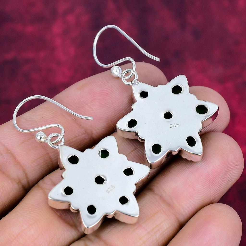 Green Copper Turquoise Earrings, 925 Sterling Silver Gemstone Jewelry, Handmade Earrings Amazing Jewelry, Gift For Her