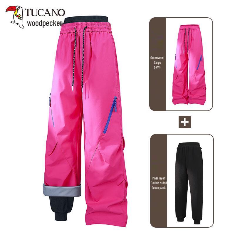 Tucano Women's 3-in-1 Outdoor Windproof Fleece-Lined Wide-Leg Pants