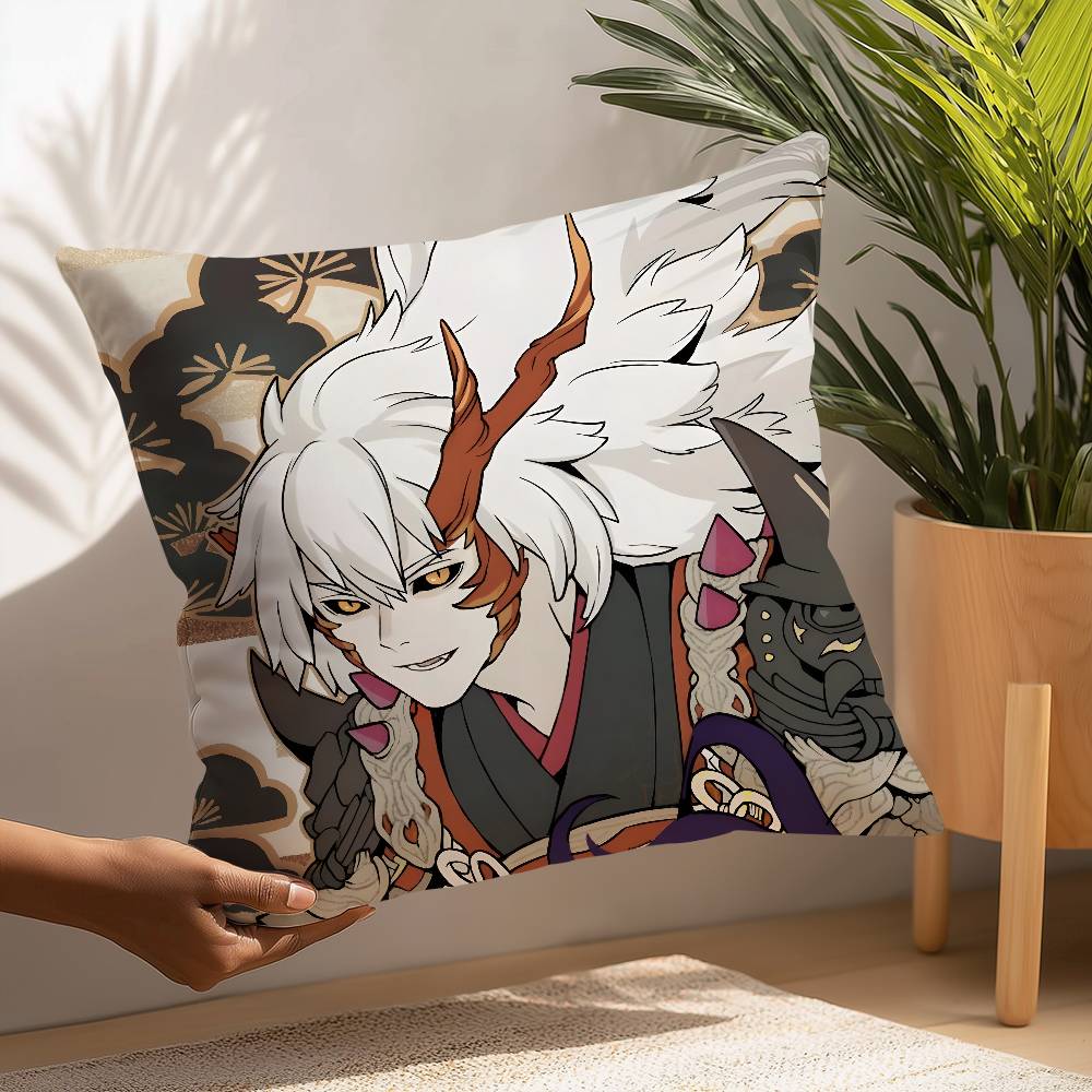Hot Game Onmyoji Pillow Case Plush Fabric Soft Pillowcase Double Sided Print Cushion Cover Household Gifts