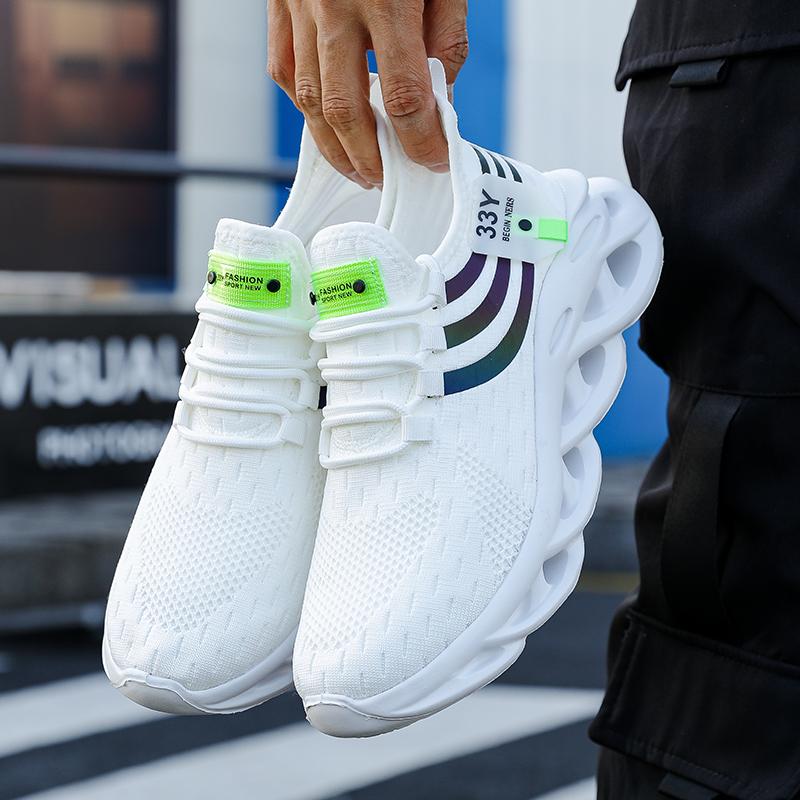 Herren Atmungsaktive Laufschuhe Herren Leicht Rutschfest Klassisch Sportlich Lässig Weiße Schuhe Damen Paar Mesh Sneakers Tenis Masculino