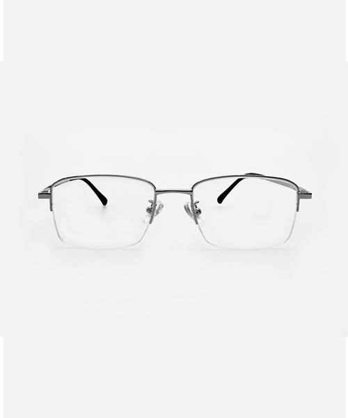 KOLEAT Titanium Geek Chic Transparent Blu-Ray Blocking Silver Frame Glasses [Smdtg] Men Ver.