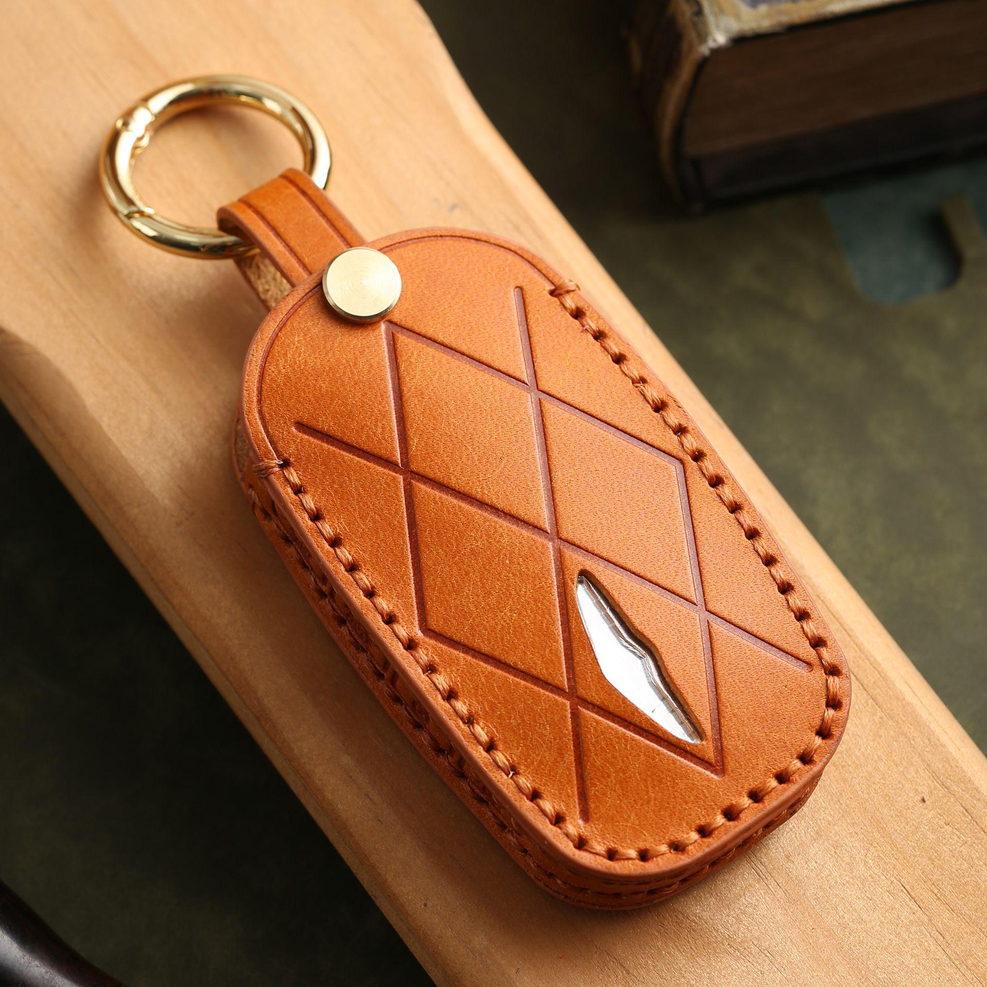 

Customized for Genesis key case GV60 GV90 new Lawns Genesis leather bag buckle case оранжевый