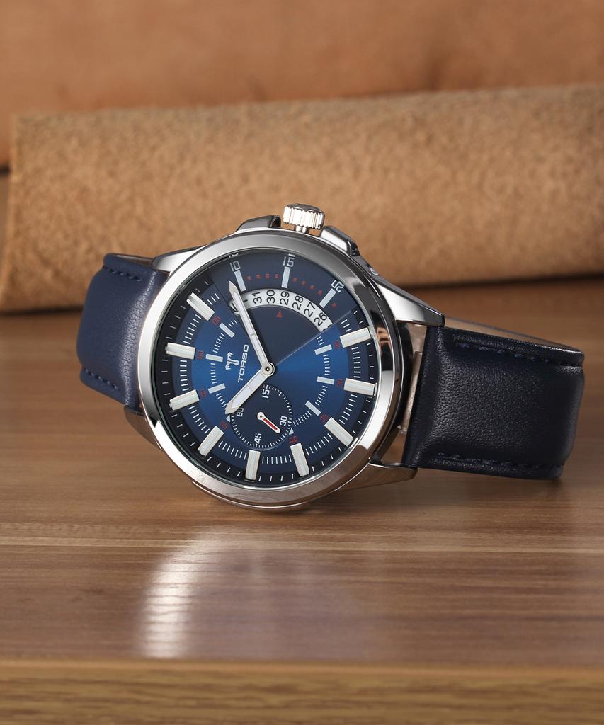 Toleuso T47L-Slbl Classical Multi Watch Leather Men'S Watch