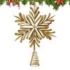 1pc Christmas Tree Topper 3D Snowflake Christmas Tree Star Topper Metal Ornaments Display For Outdoor Home Fall Store