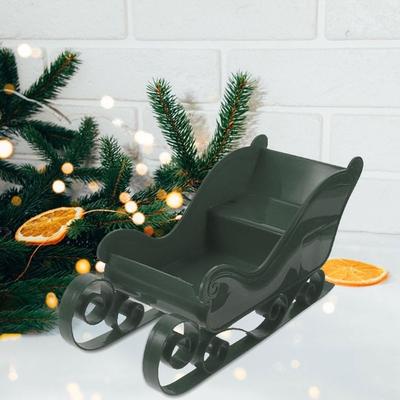 Creative DIY Christmas Sleigh Statue Cute Durable Christmas Santa Accessories Reusable Santa Claus Sled Figurine Window