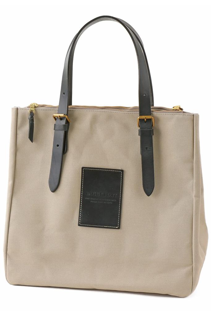 Baggy Port Tote Bag, Gray x Navy, BP-YNM410-GNV