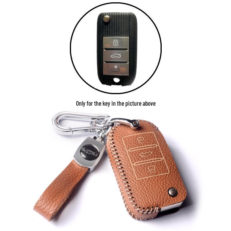 Roewe RX5/i5/i6max/350/360/RX3 Cowhide Key Case with Snap Button