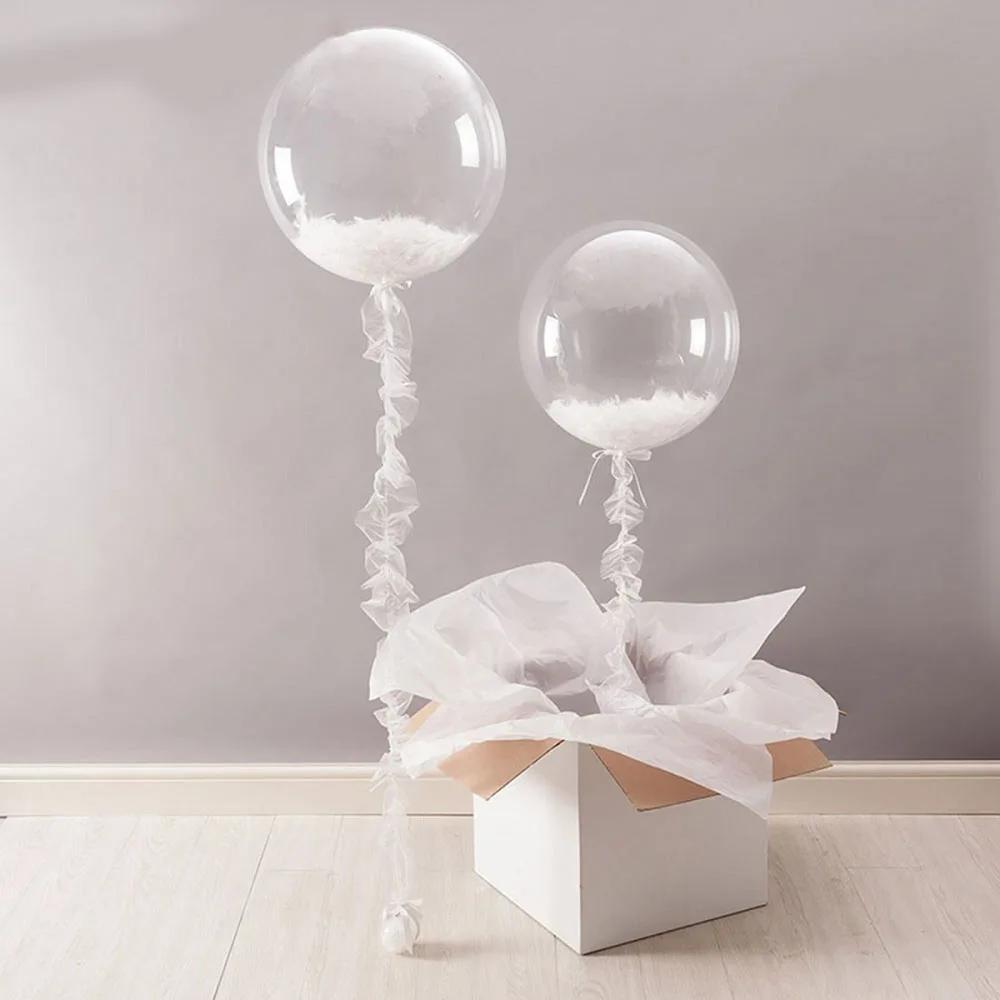 Transparent Bobo Balloons Fillable Clear Bubble Balloon for Wedding Birthday Party Decoration Air Helium Ballon