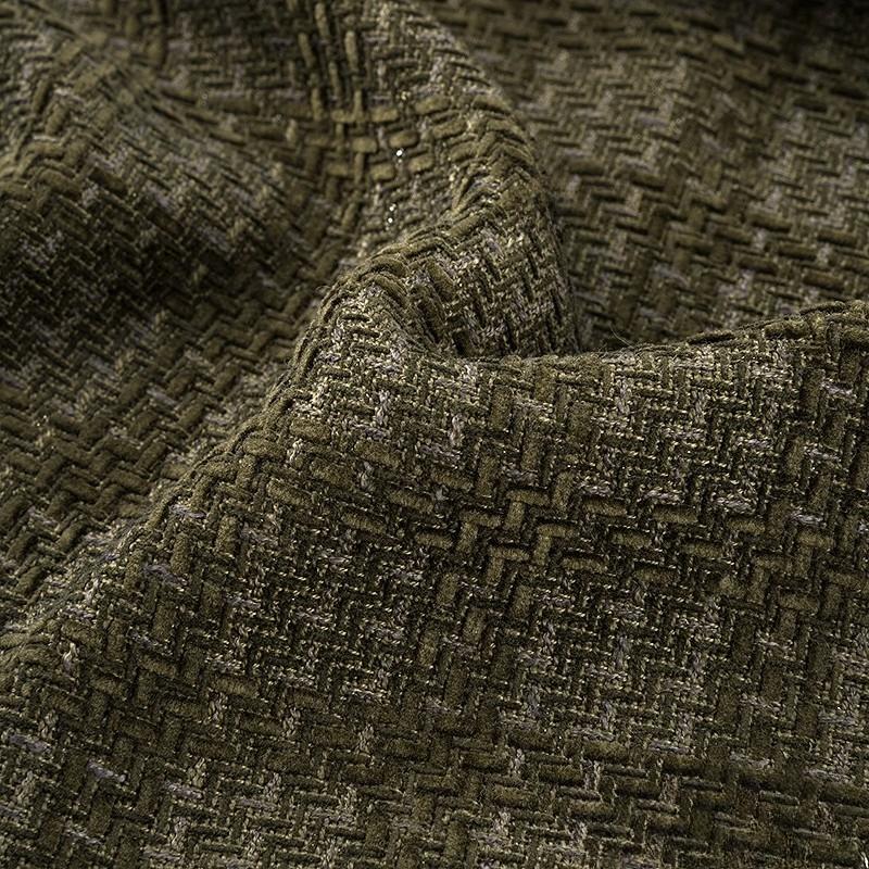 Woolen Tweed Plaid Chenille Fabric Woven Small Fragrant Fabric DIY Elegant Fashion Coat Skirt Designer