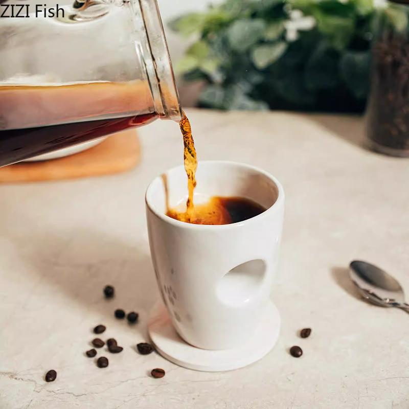White Ceramic Mug Solid Color Ceramic Coffee Cup Household Items Dining Table Milk Cup Office Afternoon Tea Cups Juice Container