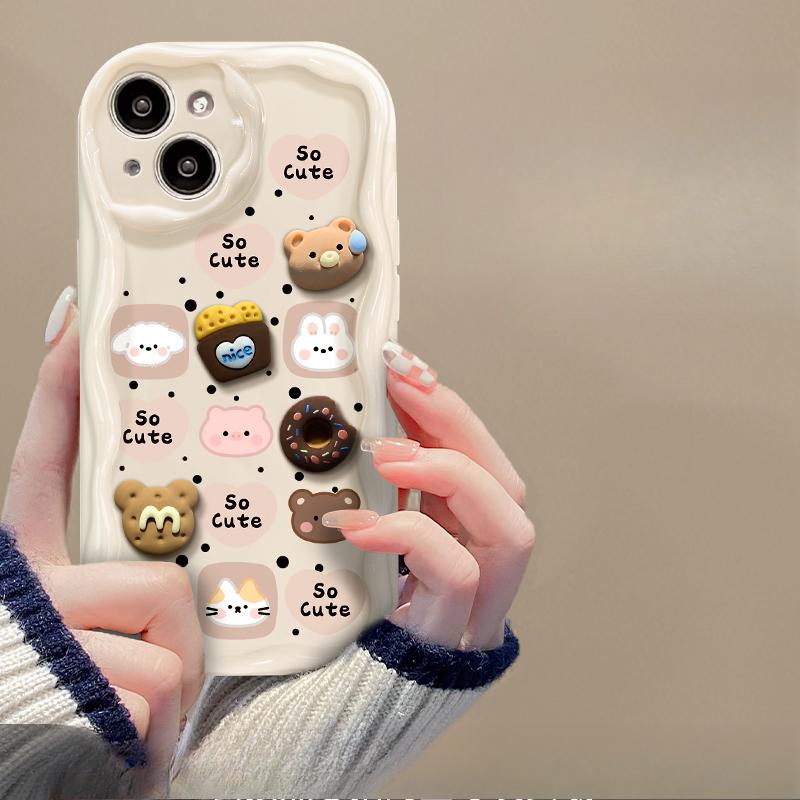 Aplicabil pentru husă telefon mobil Apple 15 IPhone14promax/13 Cordon păpușă urs tridimensional 1/12 Silicon Xs/xr
