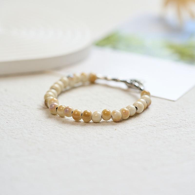 Original Design New Chinese Jingdezhen Ceramic Bracelet Student Literary Bamboo Arrival Porcelain Bead Bracelet Female Wholesale