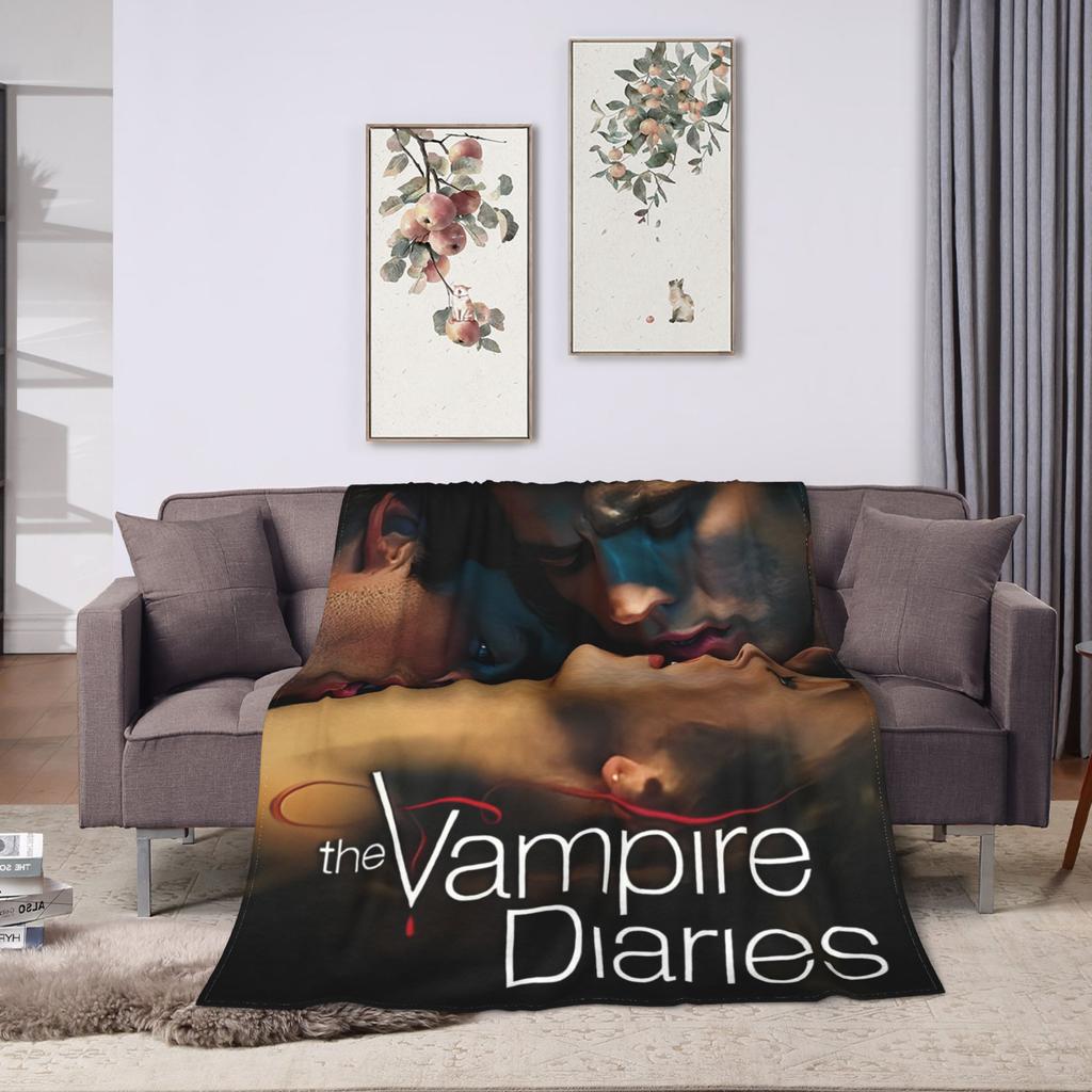 The Vampire Diaries Damon Salvatore Blankets Soft Fashion For Couch Chair Airplane Travel Flannel Bedspread Bed Cover