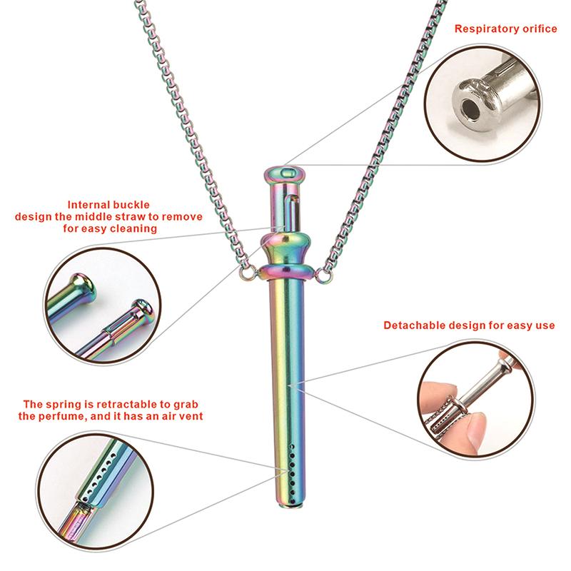 Stainless Steel Mindful Breathing Whistle Necklace Anxiety Relief Necklace For Anxiety Stress Panic Meditation Tools