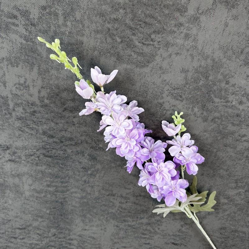 2 Główki 50cm Sztuczny Flokowany Kwiat Ostróżki Dekoracja Ślubna Domowa Fetionzi Sztuczny Dekor Rekwizyty Fotograficzne Sztuczny Kwiat