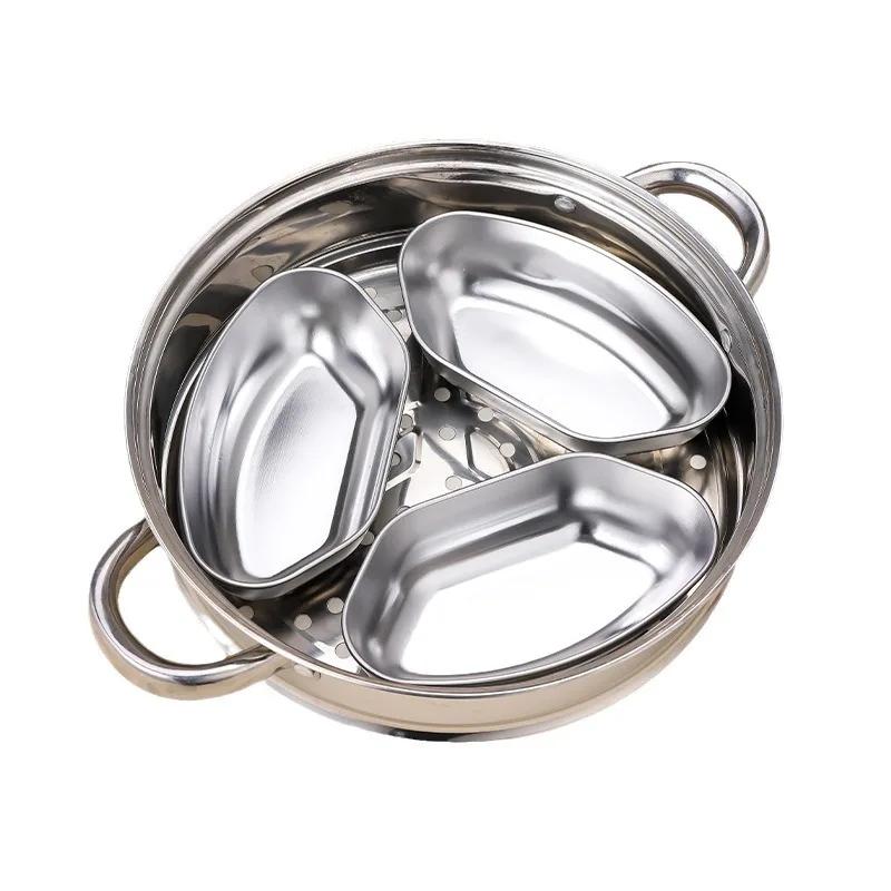 Stainless Steel Fan-shaped Steaming Plate Separated Steaming Plate Kitchen Egg Steaming Box Bowl Electric Rice Cooker Cage