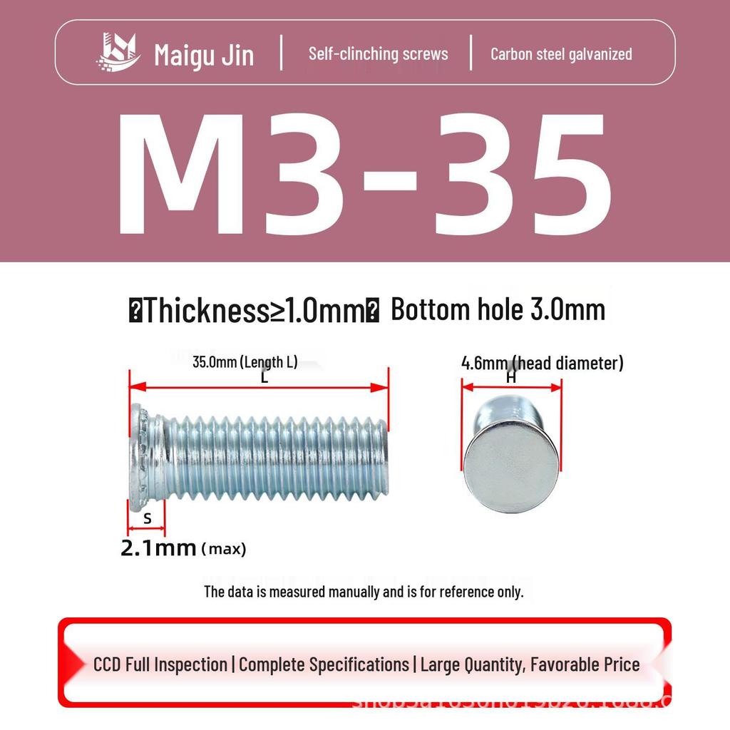 Flat Head Carbon Steel Galvanized Rivet Nuts FH-M2 to M10 - Free Shipping