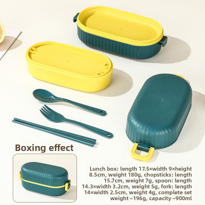 Plastic Lunch Box, Wheat Straw Sealed Lunch Box, Student and Office Worker Preservation Microwaveable Lunch Box