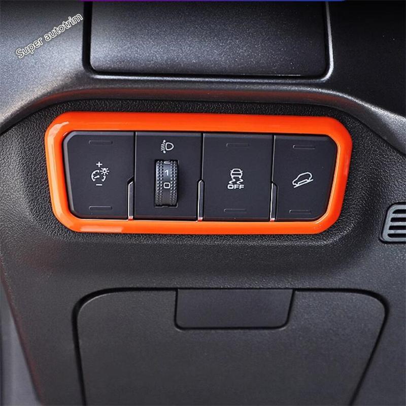Car Head Light Lamp Switch Control Panel Frame Stickers Cover Trim Matte Accessories For Great Wall GWM WEY TANK 300 - 2025