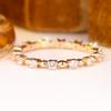 Delicate Gold Color Alternating Zircon Band Ring for Women Wedding Banquet Daily and Party