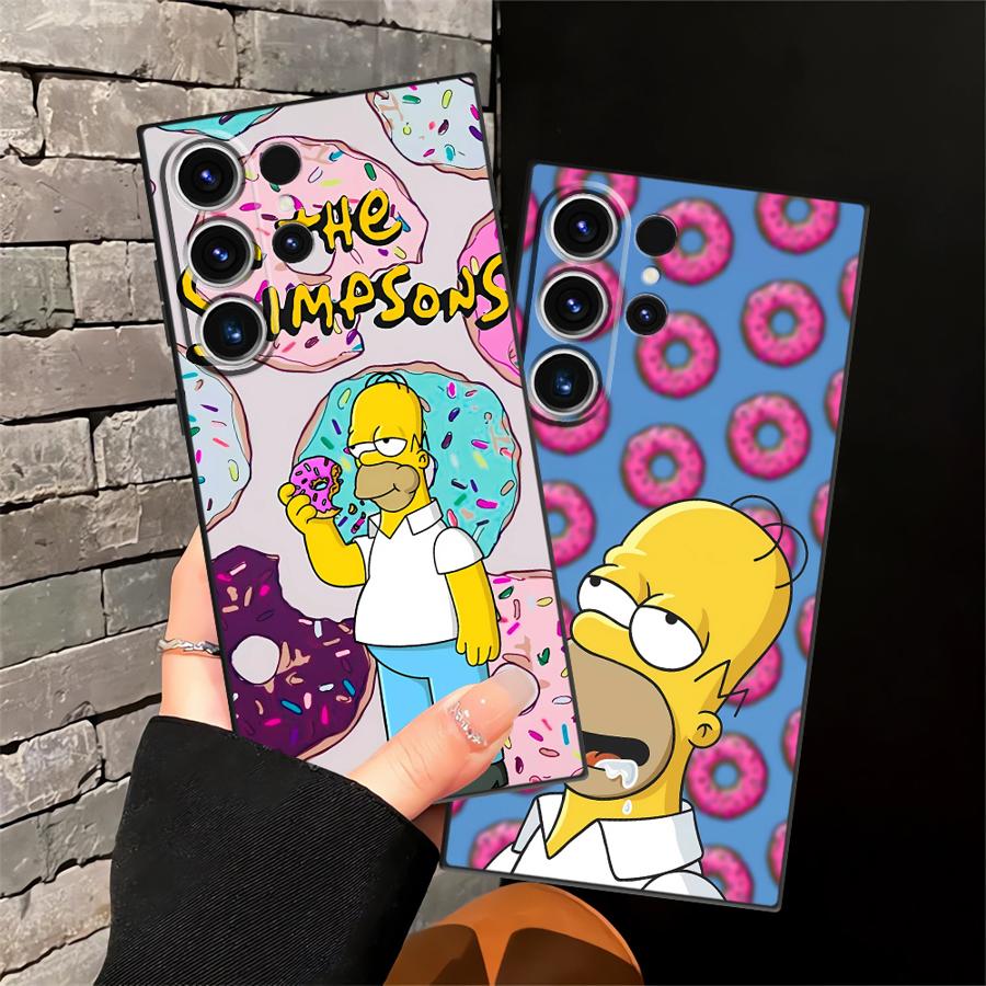 S-simpsons Donut Funda Phone Cover Case for Samsung Galaxy S25 Ultra S24 Plus S20 S22 S9 S21 S23 FE