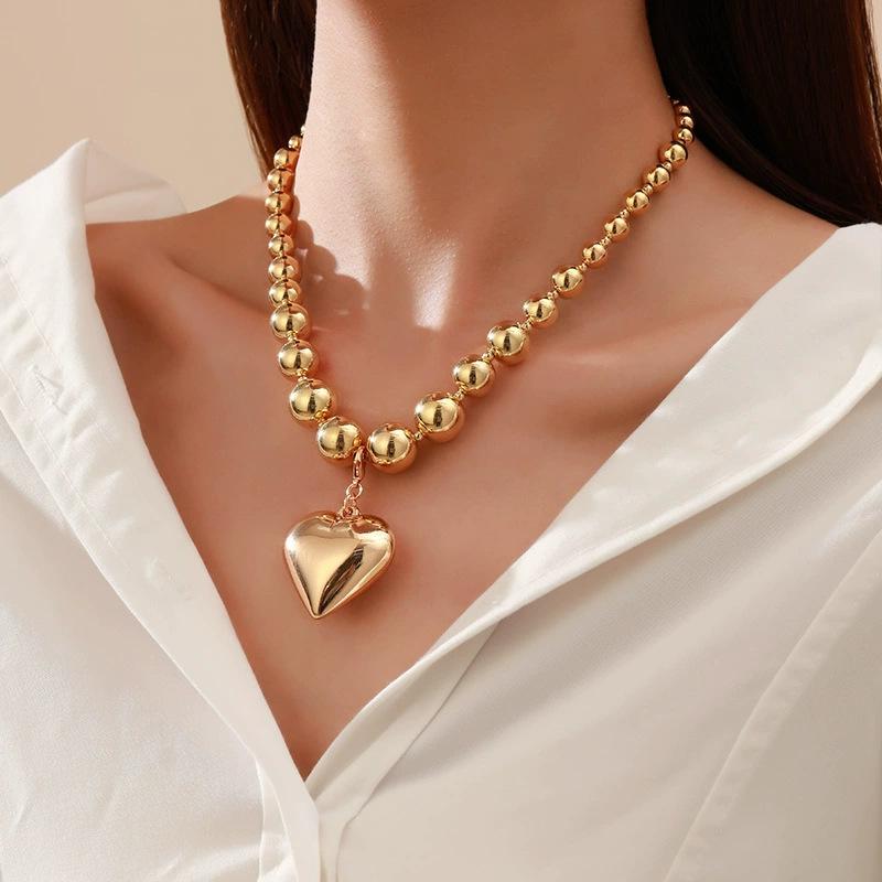 Accessories Big Bead Punk Collar Collarbone Chain Hot Selling Geometric Beads Beaded Necklace Women