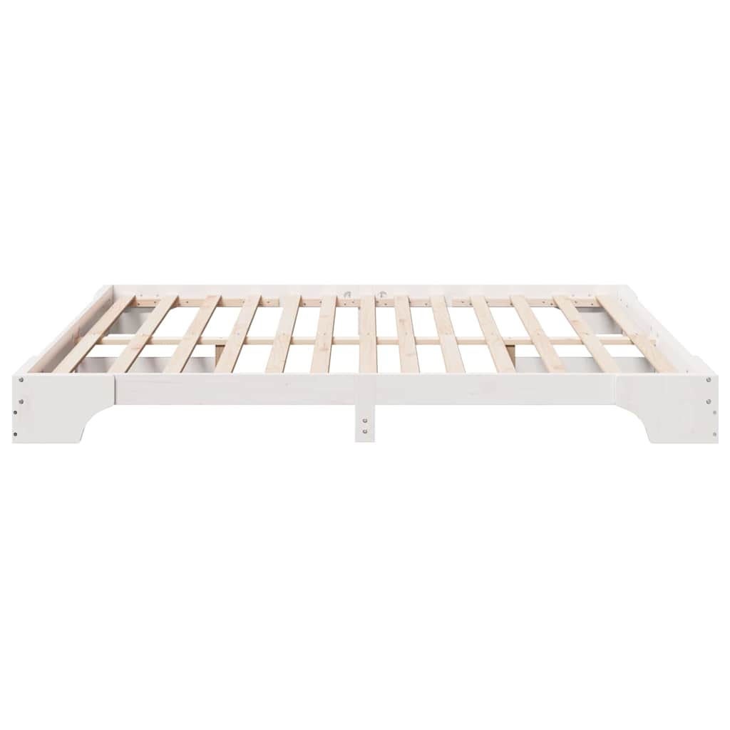 Bed Frame White 180 x 200 cm Solid Pine Wood