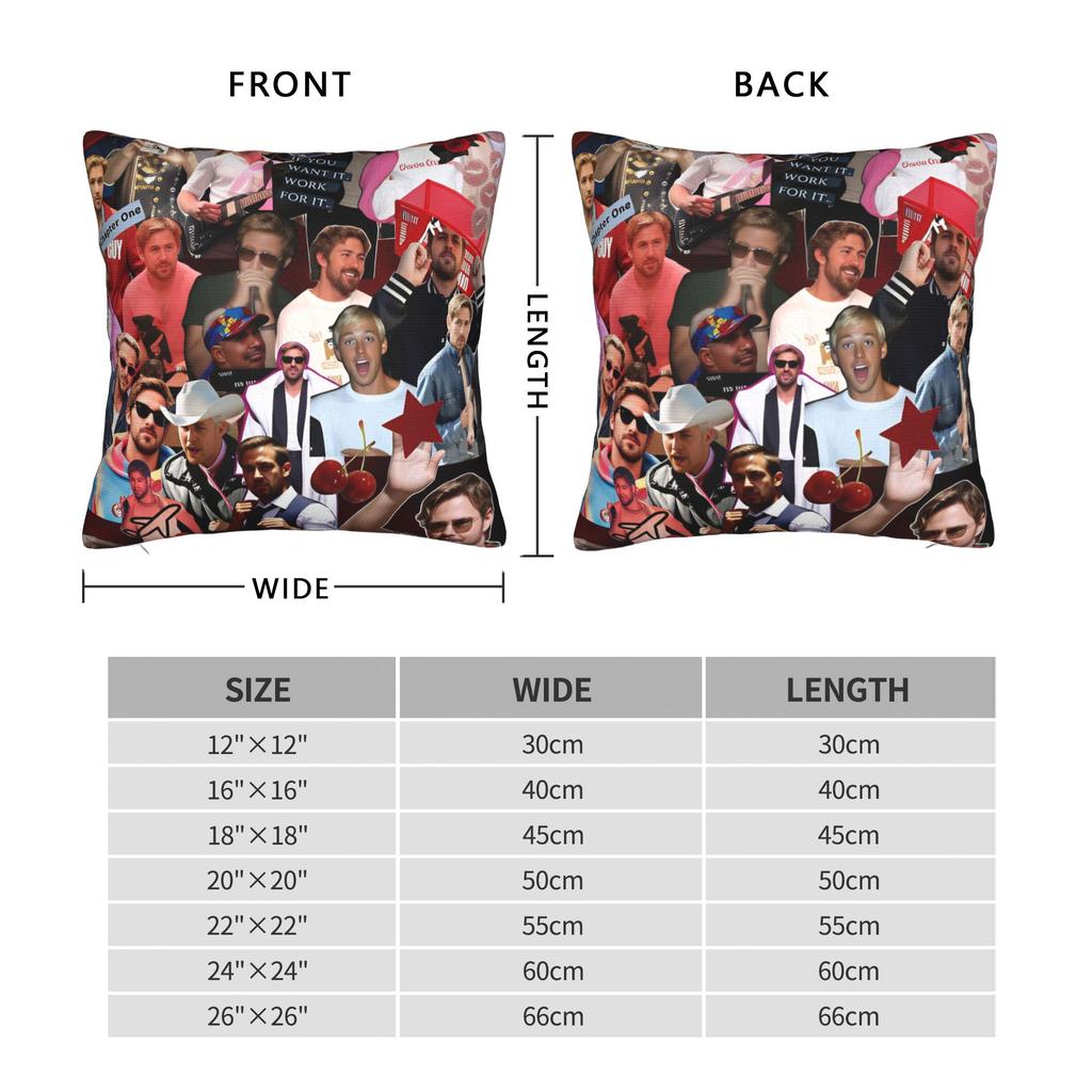 Ryan Gosling Collage Pillowcases Cute Funny Pillow Case For Office Car Home Decor Soft Pillow Cover