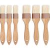 6 Pieces Pastry Brushes Basting Oil Brush with Boar Bristles and Beech Hardwood Handles for Spreading Butter Cooking Baking BBQ Oil Brush (1 Inch, 1.6