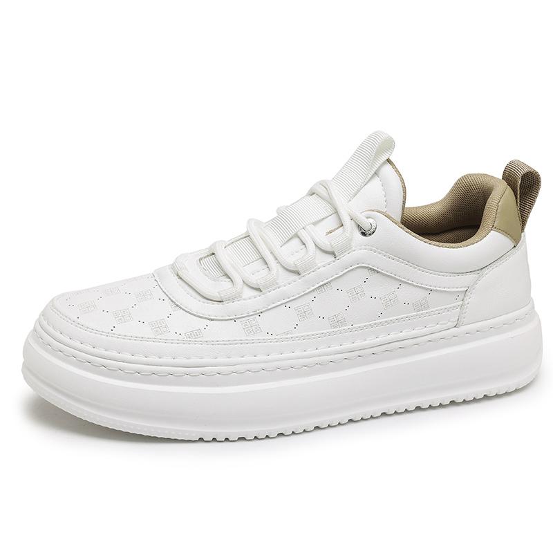 

Light Luxury Carved Fashionable Men s Lace-Up Casual Shoe Anti - Slip Breathable Board Shoe Comfortable Soft-Soled Walking Shoes 44