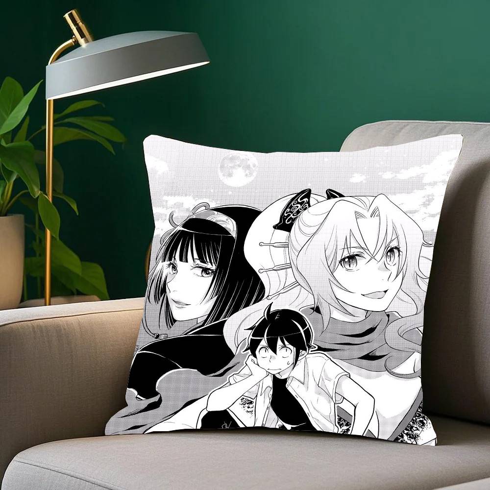 ANIME T-Tsukimichi Moonlit Fantasy Pillow Case Home Decor Throw For Sofa Bed Car Room Decor Gift Idea