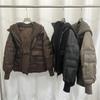 Autumn and Winter New Knitted Hat Splicing Down Jacket Women's Short Loose Fashion White Duck Down Jacket Tide