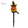 Solar Pumpkin Lantern Waterproof Pathway Ghost Pumpkin LED Light Resin Halloween Decoration Outdoor Ground Stake Lamp for Garden Lawn