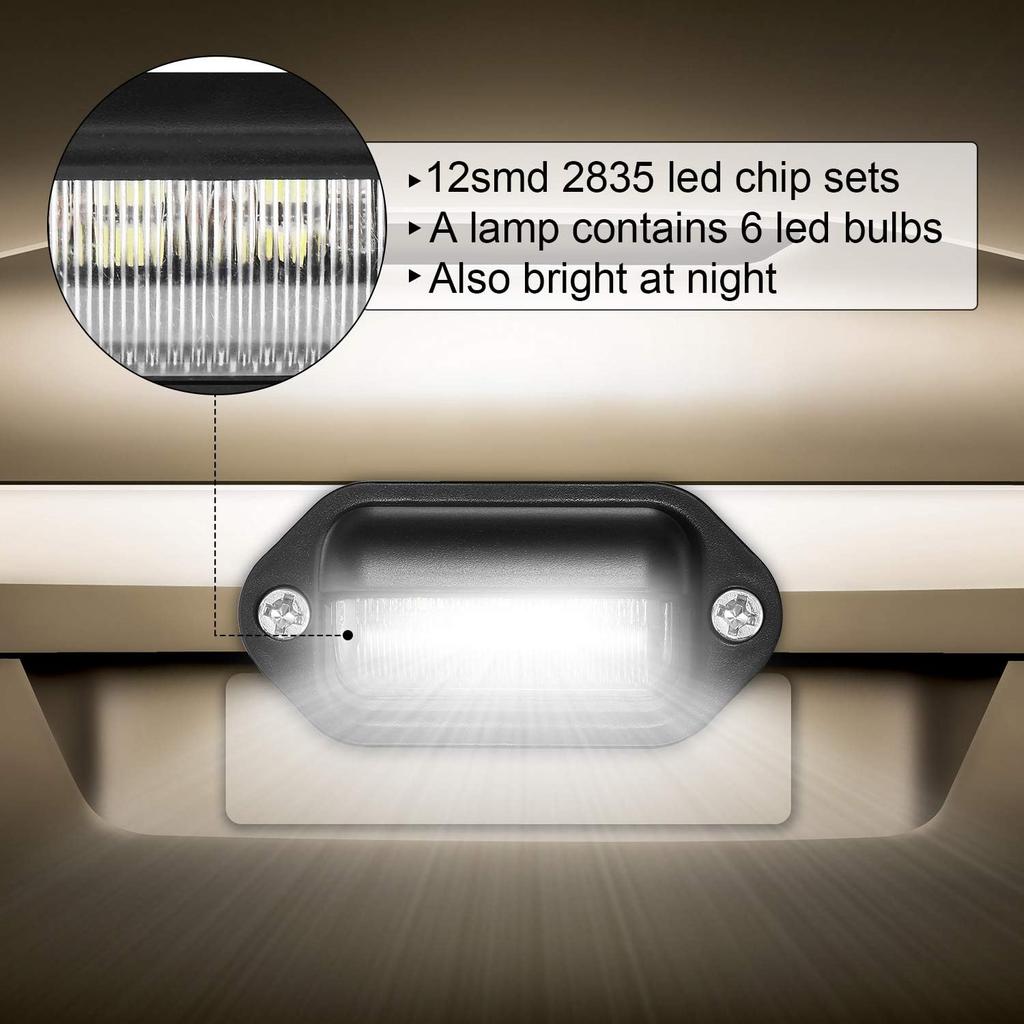 8PCS 6 LED Car License Number Plate Light For SUV Truck Trailer Van Tag Step Lamp White Bulbs Car Products License Plate Lights