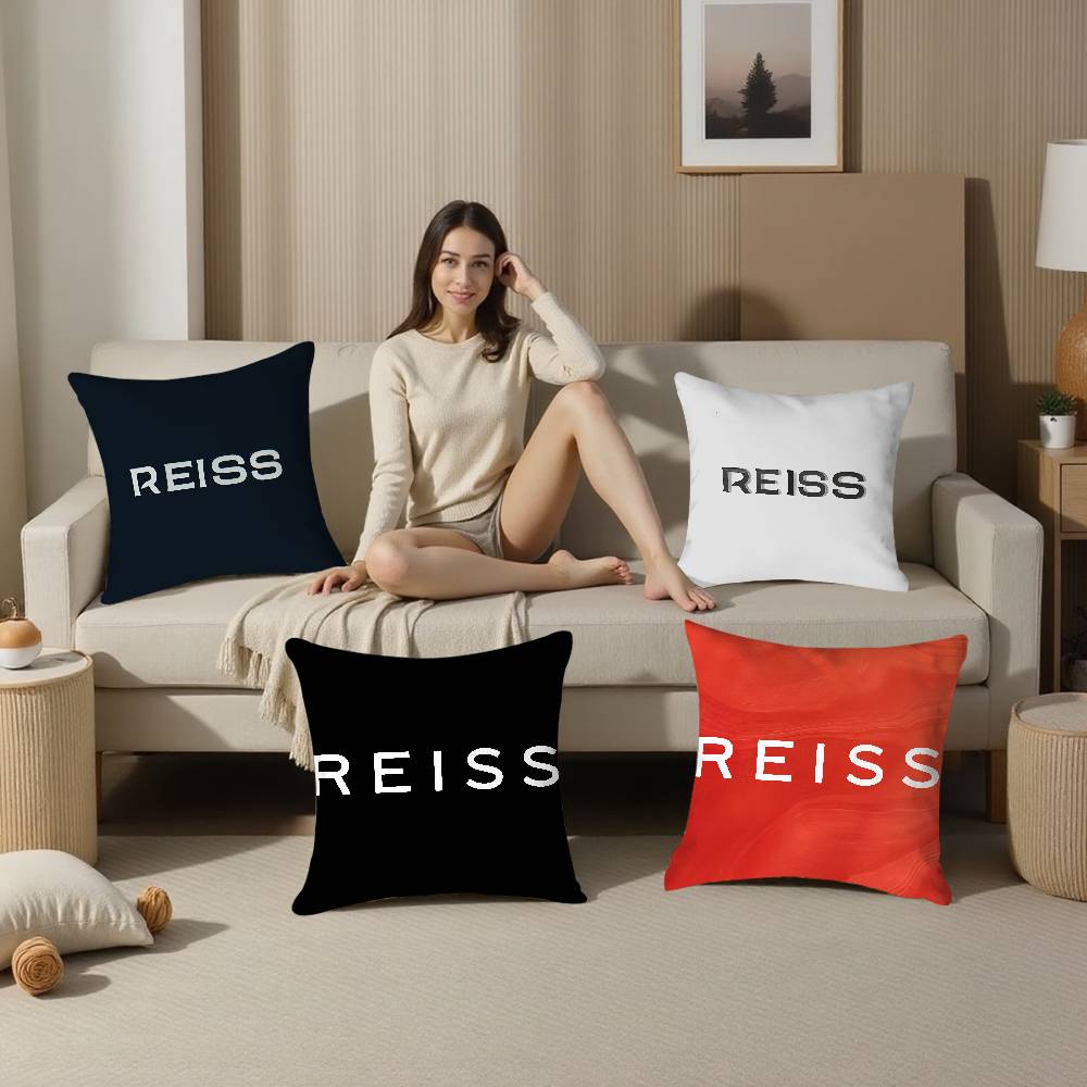 British Brand R-Reiss Pillow Case Plush Fabric Soft Double Sided Print Sofa Cushion Cover Throw Pillow Covers