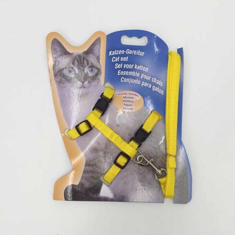Collare pettorina guinzaglio per gatti regolabile in nylon per gattino pettorina per animali da compagnia guinzaglio per cucciolo cane gatto prodotto cintura pettorina per animali da compagnia