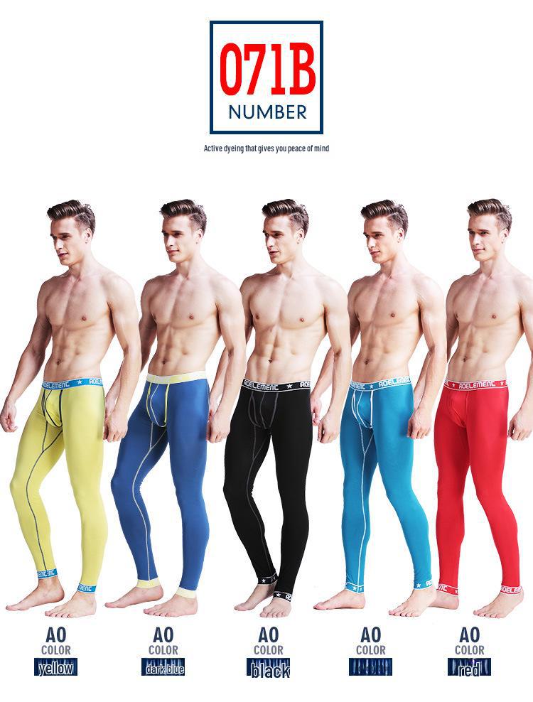 Pánské teplé bavlněno-vlněné legíny slim fit na podzim-zimu