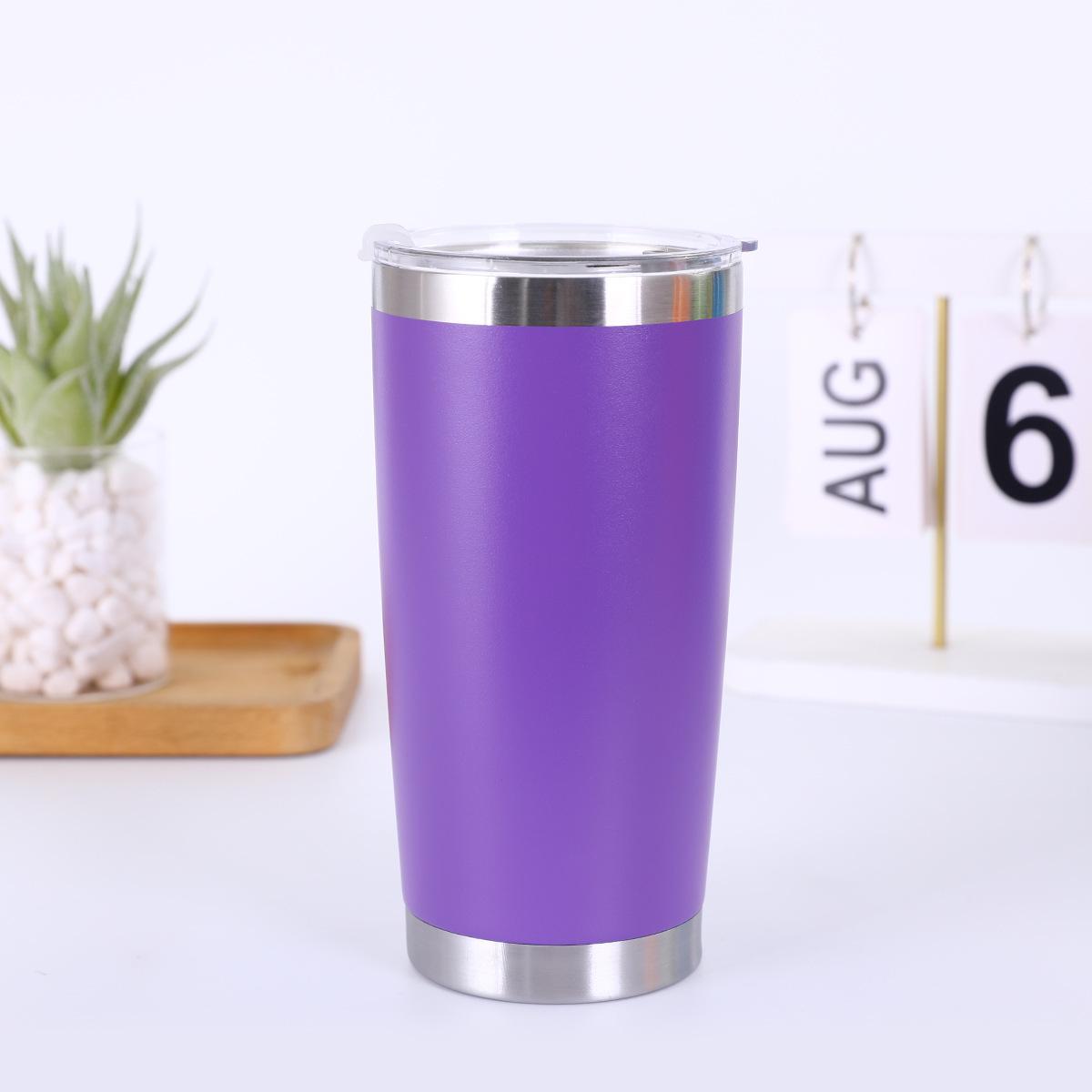 

20 унцій Двошаровий Ізольований Автомобільний Кухоль з Нержавіючої Сталі 501-600ml фіолетовий