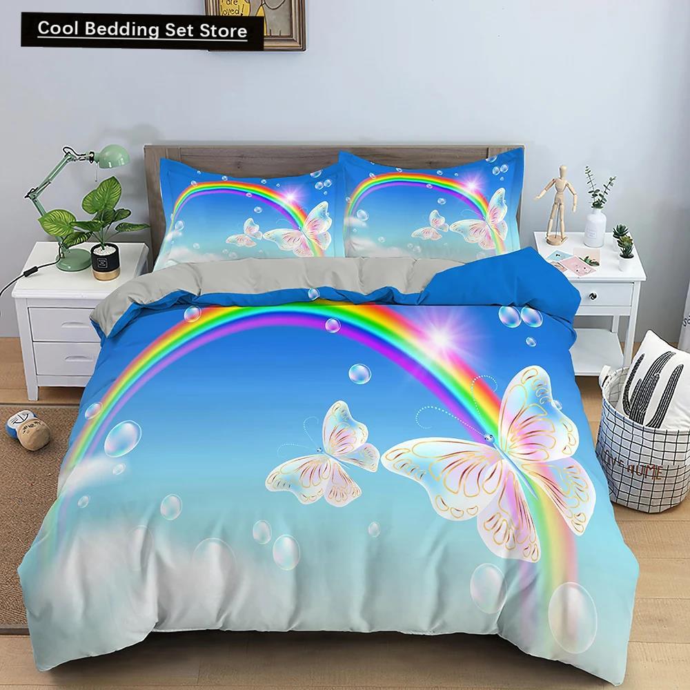 Kids Children Crib Duvet Cover Pillowcase Galaxy Butterfly Bedding Set for Baby Girls Princess King Queen Polyester Quilt Cover