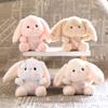 Cute Bunny Keychain Cartoon Little Rabbit Stuffed Doll Keyring Soft Plush Toy Key Holder Bag Pendant Backpack Hanging Decoration